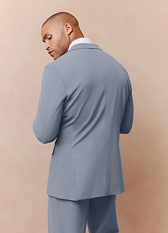 front Savile Light Blue Wool Blend Suit Jacket