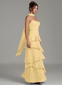 Azazie Imani Bridesmaid Dresses Butter A-Line Ruched Chiffon Dress image6