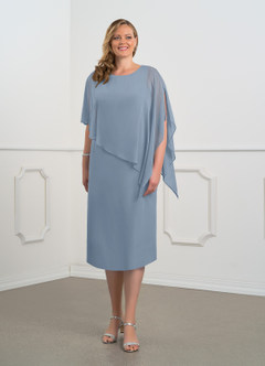 Azazie Sparrow Mother of the Bride Dresses Dusty Blue Sheath Sequins Chiffon Dress image7