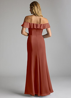 Azazie Sophie Bridesmaid Dresses Auburn A-Line Off the Shoulder Chiffon Convertible Dress image4