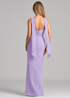 Azazie Calandra Brautjungfernkleider Etui Plissee Chiffon Kleid Flieder image2
