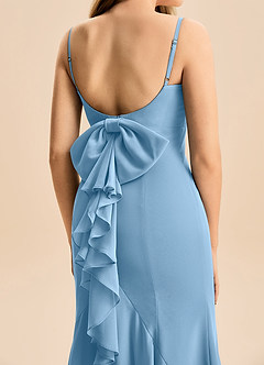 Azazie Lioren Junior Robe Sirène en Mousseline de soie Arc Acier Bleuté image6