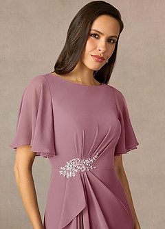 Azazie Rain Mother of the Bride Dresses Vintage Mauve Sheath Beaded Chiffon Dress image3