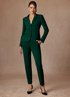 front Whitney Szmaragd Marynarka Ze Stretchem Strukturalnym