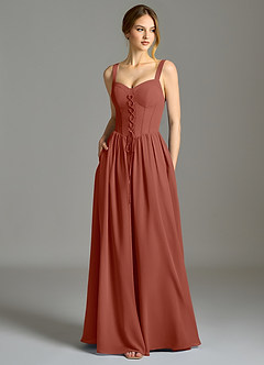 Azazie Porscha Suknie dla druhen Linia A Dekolt w kształcie serca Szyfon Do ziemi Sukienka image1