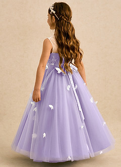 Azazie Mariposa Flower Girl Dresses Lilac Ball-Gown Lace Tulle Dress image5