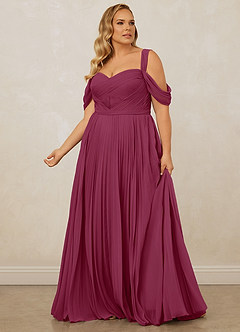 Christian Siriano Bridal for Azazie 1013 Bridesmaid Dresses Mulberry A-Line Off the Shoulder Chiffon Dress image13