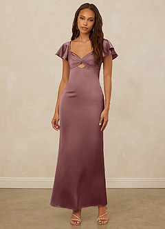 Christian Siriano Bridal for Azazie 1005 Bridesmaid Dresses Vintage Mauve Sheath Sweetheart Neckline Stretch Satin Dress image4