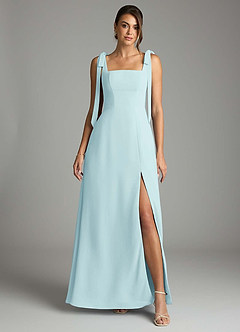 Azazie Debra Bridesmaid Dresses Sea Glass A-Line with Pockets Chiffon Convertible Dress image7