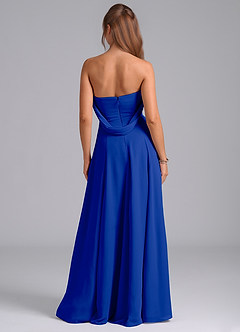 Azazie Almina Bridesmaid Dresses Royal Blue A-Line Off the Shoulder Chiffon Convertible Dress image7