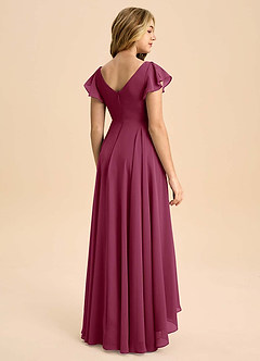 Azazie Caria Junior Mulberry A-Line Pleated Chiffon Dress image2