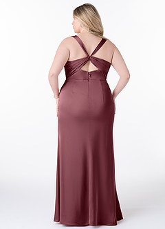 Azazie Mero Brautjungfernkleider Meerjungfrau-Linie Plissee Stretch-Satin Kleid Wüstenrose image8