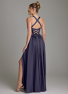 Azazie Francis Bridesmaid Dresses Stormy A-Line Corset Stretch Satin Dress image7
