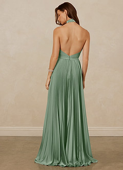 Christian Siriano Bridal for Azazie 1007 Bridesmaid Dresses Matcha A-Line Pleated Stretch Satin Dress image6