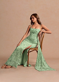 Abito Maxi Felce Verde Floreale Florisca image4