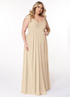 Azazie Kaitlynn Bridesmaid Dresses Empire Convertible Ruched Chiffon Floor-Length Dress image11