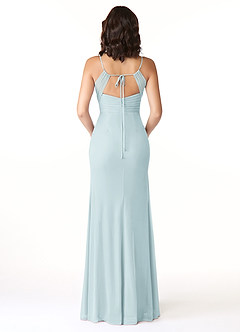 Azazie Reneya Bridesmaid Dresses Mist Mermaid Bow Mesh Dress image2