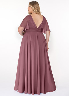 Azazie Pamela Bridesmaid Dresses Amethyst A-Line V-Neck Pleated Chiffon Dress image7