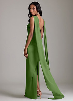 Azazie Sonora Vestidos de damas de honor Vestido de Albahaca de Satén Elástico de Corte Recto con Sin tirantes image2