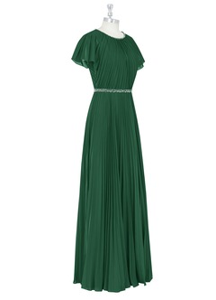 Azazie Kara Modest Bridesmaid Dresses A-Line Pleated Chiffon Floor-Length Dress image9