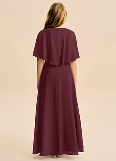 Azazie Maris Junior Abito A-Line in Chiffon Cabernet image2