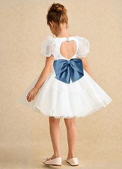 Azazie Debbie Abiti da Ragazza di Fiori Abito Principessa in Organza Scollo a Cuore Avorio Crepuscolo image9