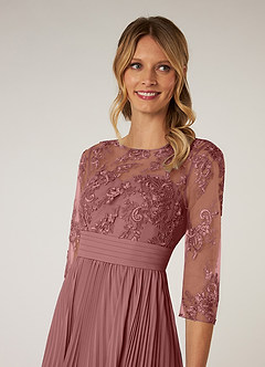 Azazie Tutu Mother of the Bride Dresses Desert Rose A-Line Boatneck Lace Chiffon Dress image5