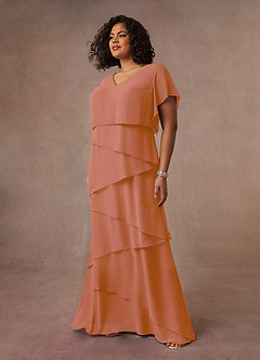 Azazie OHara Mother of the Bride Dresses MAI TAI A-Line V-Neck Chiffon Dress image13
