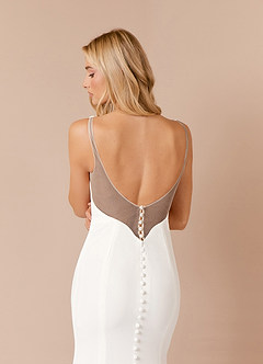 Azazie Sharen Wedding Dresses Diamond White Cocoa Mermaid Stretch Crepe Dress image8