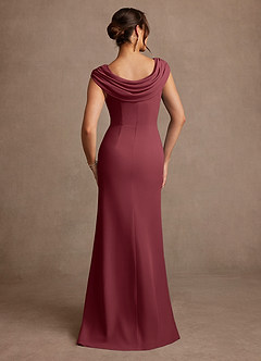 Azazie Irvine Mother of the Bride Dresses Merlot A-Line Pleated Chiffon Dress image3
