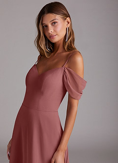Azazie Marley Bridesmaid Dresses Amethyst A-Line Off the Shoulder Chiffon Convertible Dress image9