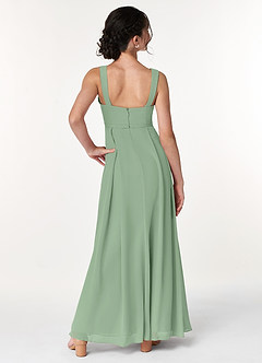 Azazie Simoan Junior Vestido de Matcha de Gasa de Corte En A con Escote de Corazón image2