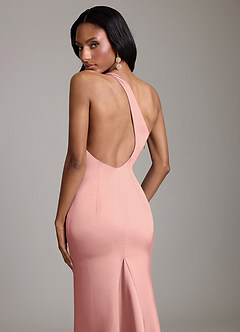 Azazie Voni Abiti da Damigella Abito Sirena in Raso Elasticizzato Monospalla Rosetta image4