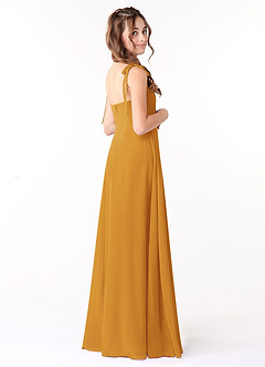 Azazie Rosey Junior Butterscotch A-Line Sweetheart Neckline Chiffon Dress image4