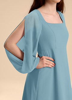 Azazie Bondi Junior Abito A-Line in Chiffon Blusa Blu Lunatico image8