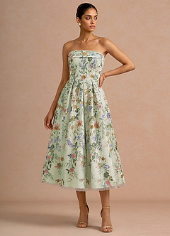Evangeline Light Green Midi Dress image3