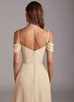 Azazie Marley Bridesmaid Dresses Champagne A-Line Off the Shoulder Chiffon Convertible Dress image9