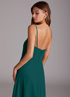 Azazie Wren Bridesmaid Dresses Peacock A-Line Side Slit Chiffon Convertible Dress image8