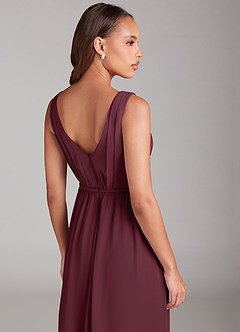 Azazie Tanicia Brautjungfernkleider A-Linie Plissee Chiffon Kleid Cabernetrot image6