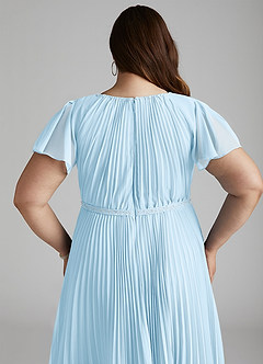 Azazie Kara Modest Bridesmaid Dresses A-Line Pleated Chiffon Floor-Length Dress image5