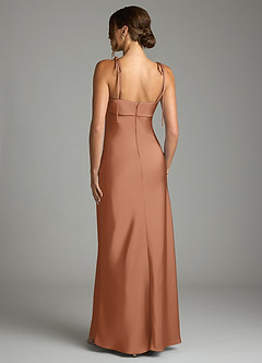Azazie Ellia Bridesmaid Dresses Bronzer Sheath Bow Stretch Satin Dress image5