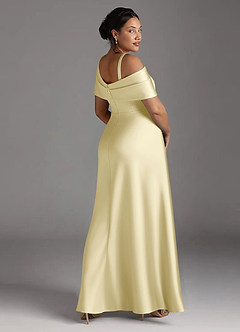 Azazie Milton 신부의 어머니 드레스 A라인 주름진 스트레치 새틴 플로어 길이 드레스 image12