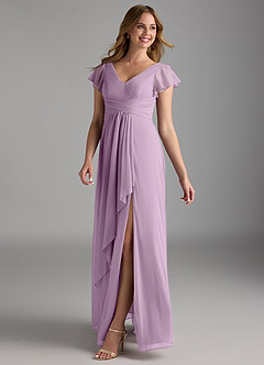Azazie Omari Bridesmaid Dresses Wisteria A-Line Mesh Dress image5