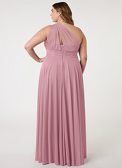 Azazie Charlize Bridesmaid Dresses Vintage Mauve A-Line One Shoulder Mesh Dress image6