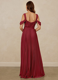 Christian Siriano Bridal for Azazie 1013 Bridesmaid Dresses Pomegranate A-Line Off the Shoulder Chiffon Dress image3