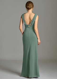 Azazie Kieryn Robes de demoiselle d'honneur Robe Sirène en Mousseline de soie Plissée Eucalyptus image2