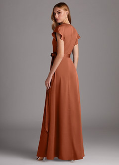 Azazie Nico Brudtärnklänningar Klänning av A-Line i Stretch Satin V-ringad Cederros image5