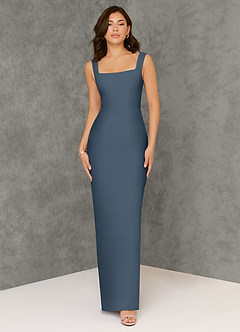 Azazie Flori Bridesmaid Dresses Neptune Sheath Square Neckline Chiffon Dress image1