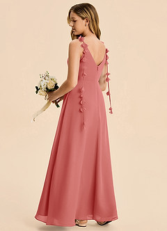 Azazie Gumdrop Junior Antique Rose Empire Pleated Chiffon Dress image4