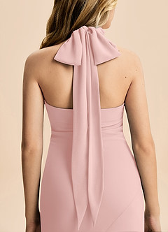 Azazie Velli Junior Robe Sirène en Mousseline de soie Col Haut Rose Poudré image6